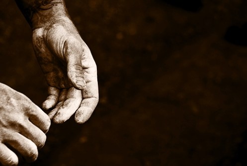 rock climber's hands. sandia mountains, albuquerque, new mexico.